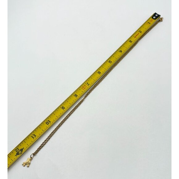 Vintage Avon Roller Skate Charm Necklace  Gold Tone Retro 80s Jewelry - Picture 3 of 6